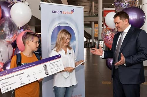 Авиакомпания Smartavia перевезла миллионного пассажира с начала 2021 года