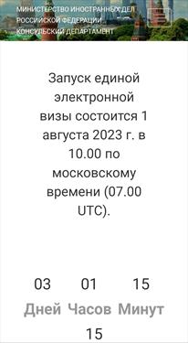 По е-визе пошел обратный отсчет